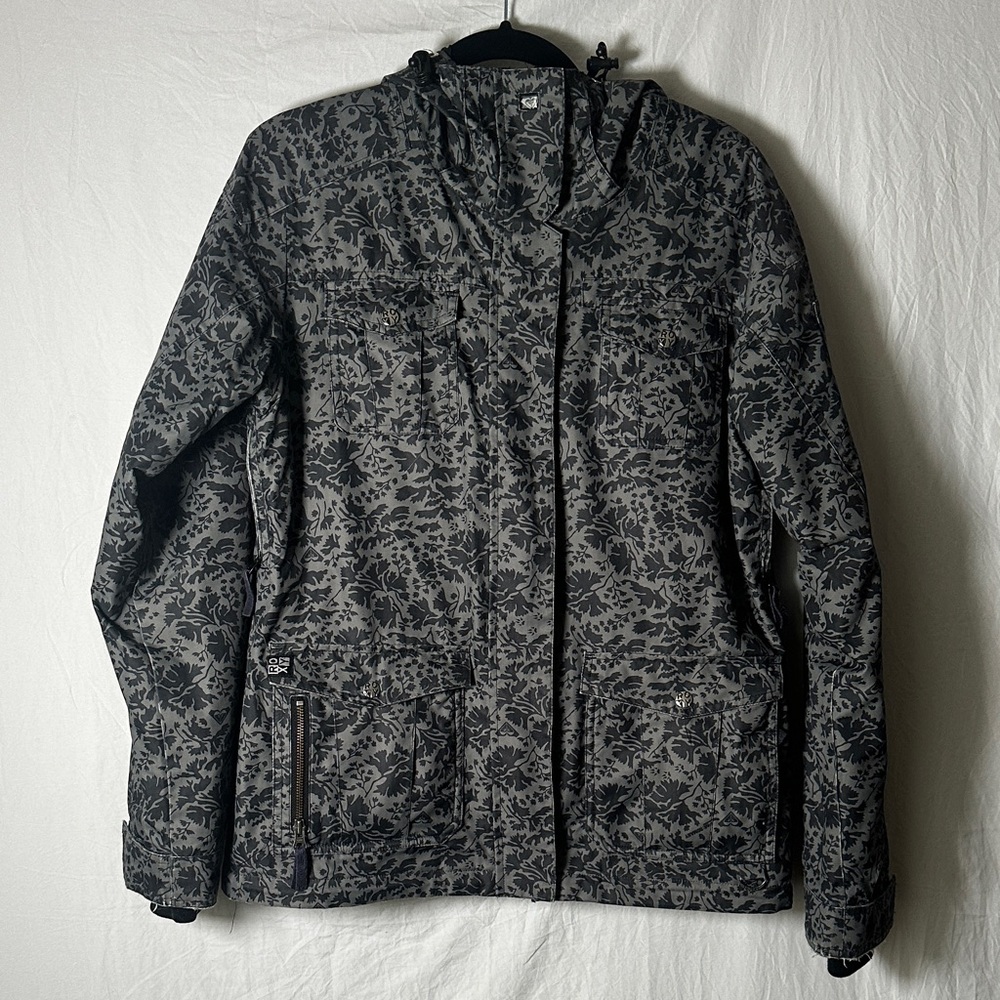 Roxy Charcoal And Black Patterned Utility Jacket - image 1
